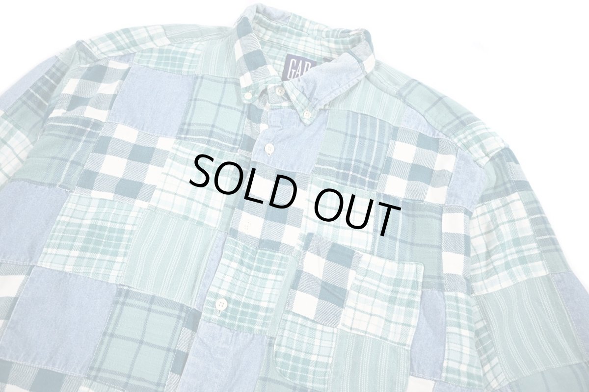 画像2: Used Gap Patchwork Flannel B/D Shirt (2)