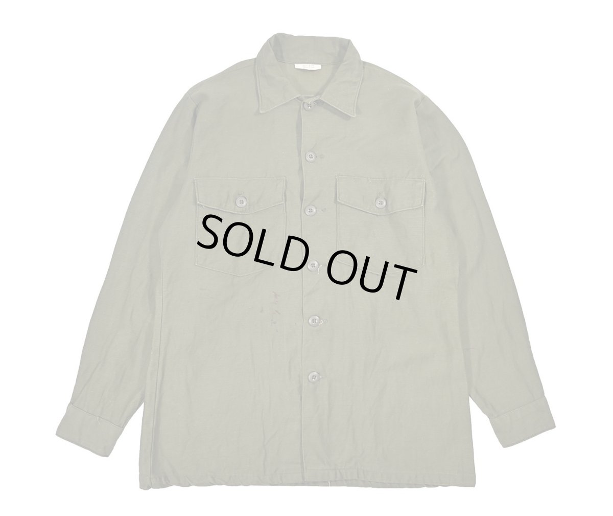 画像1: Used Us Military Cotton Sateen OG-107 Utility Shirt (1)