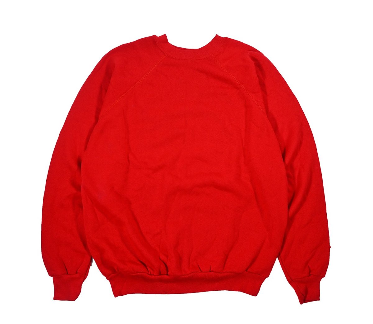 画像1: Deadstock Tultex Raglan Sleeve Blank Sweat Shirt Red made in USA (1)