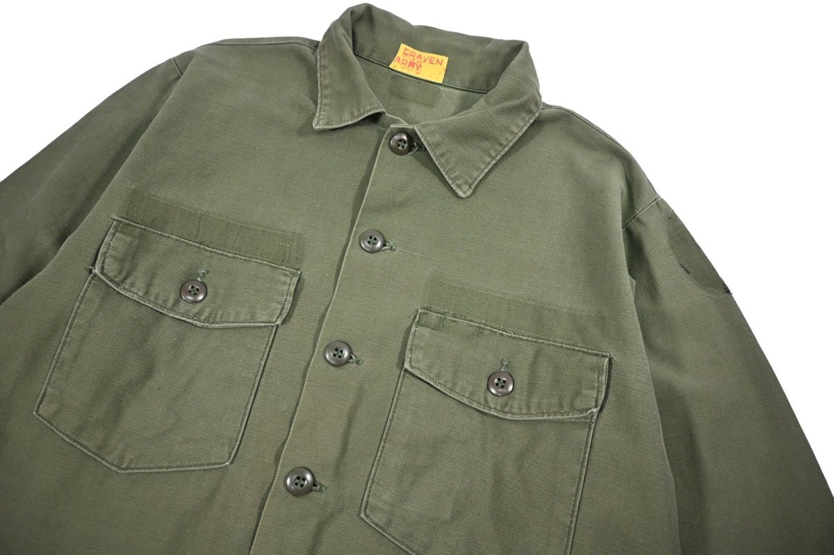 画像2: Used Us Military Cotton Sateen OG-107 Utility Shirt (2)