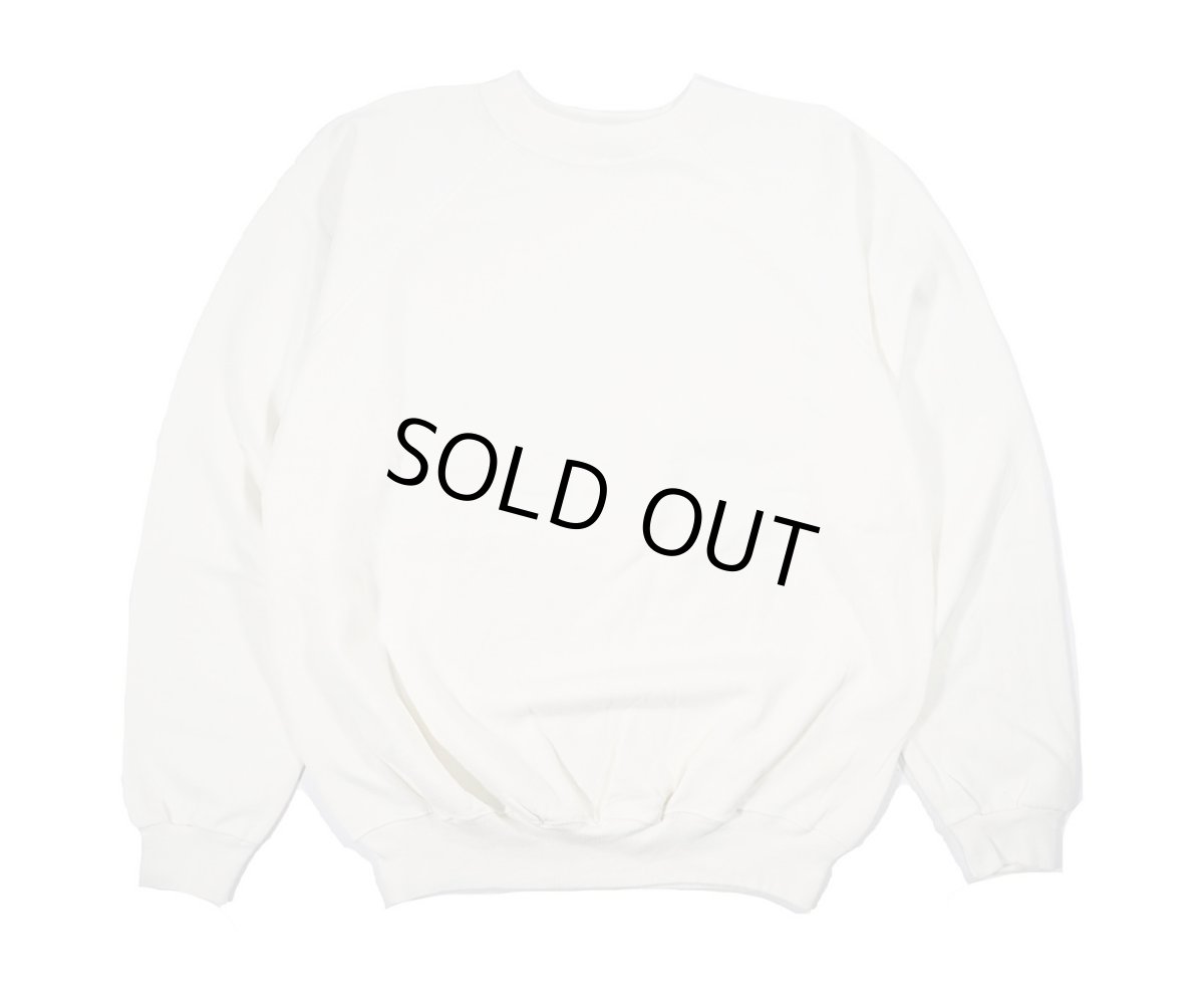 画像1: Deadstock Hanes Raglan Sleeve Blank Sweat Shirt White made in USA (1)