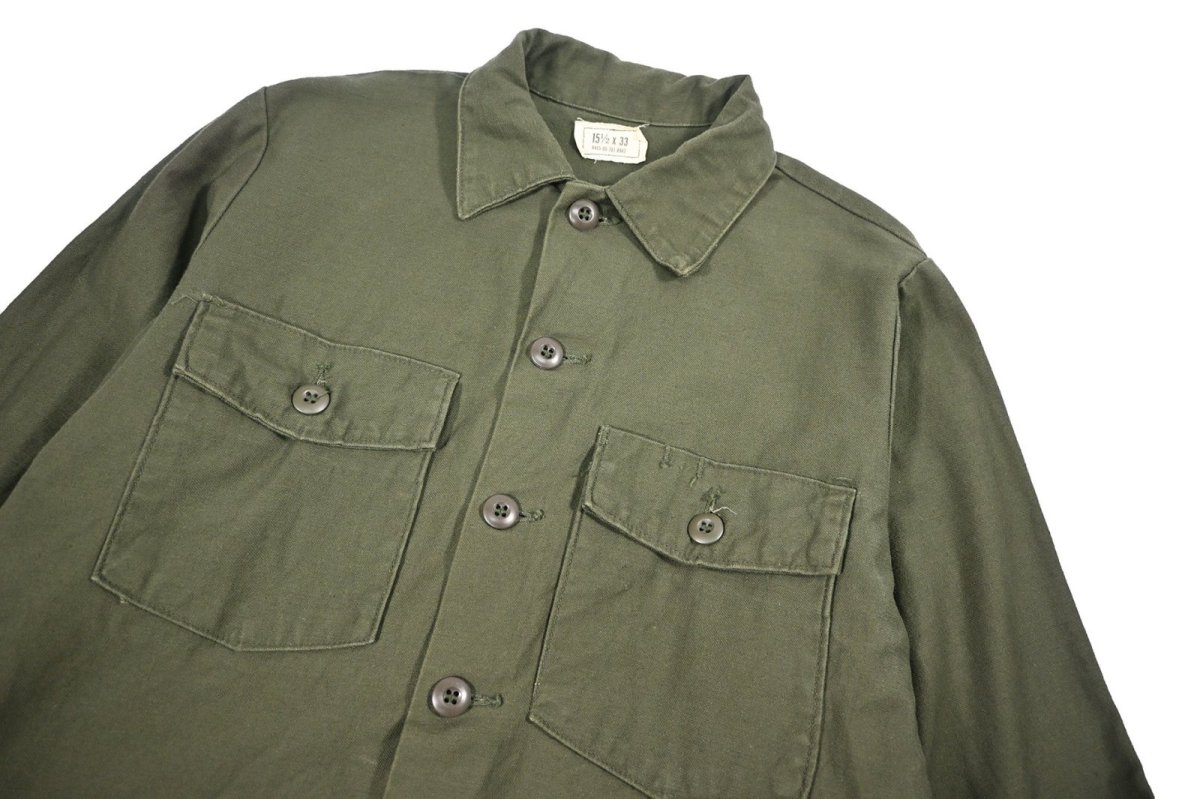 画像2: Used Us Military Cotton Sateen OG-107 Utility Shirt (2)
