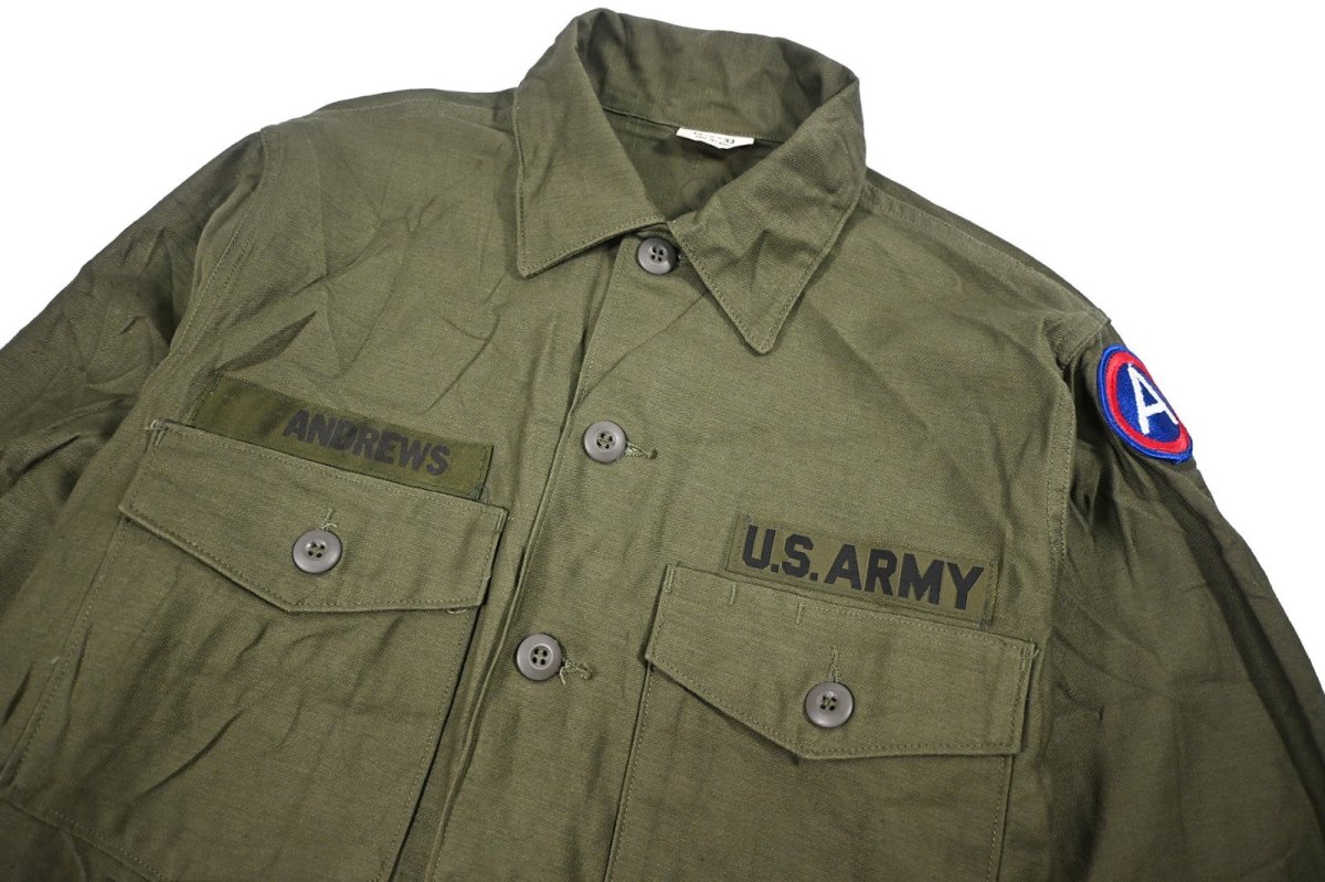 画像2: Deadstock Us Military Cotton Sateen OG-107 Utility Shirt (2)