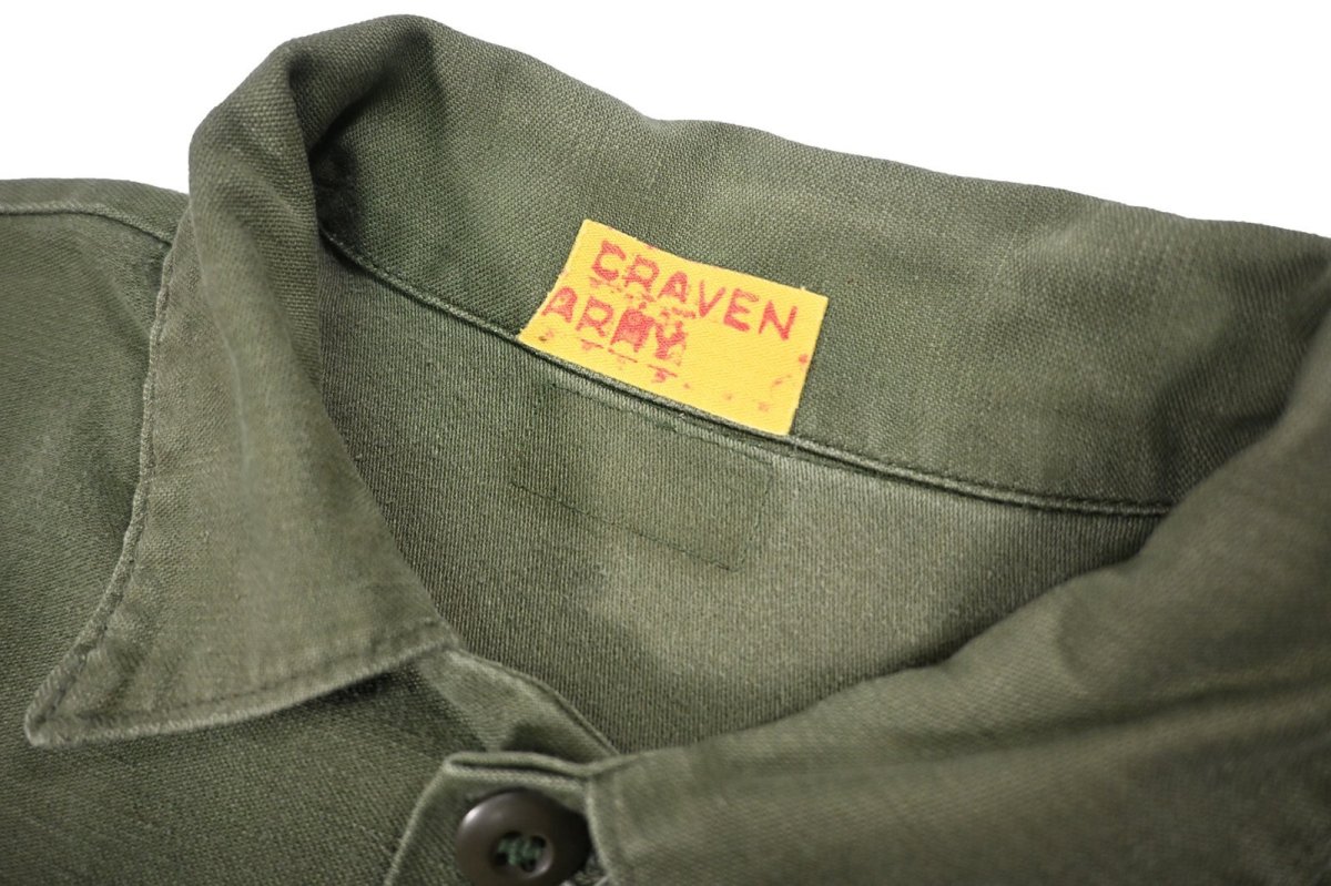 画像4: Used Us Military Cotton Sateen OG-107 Utility Shirt (4)