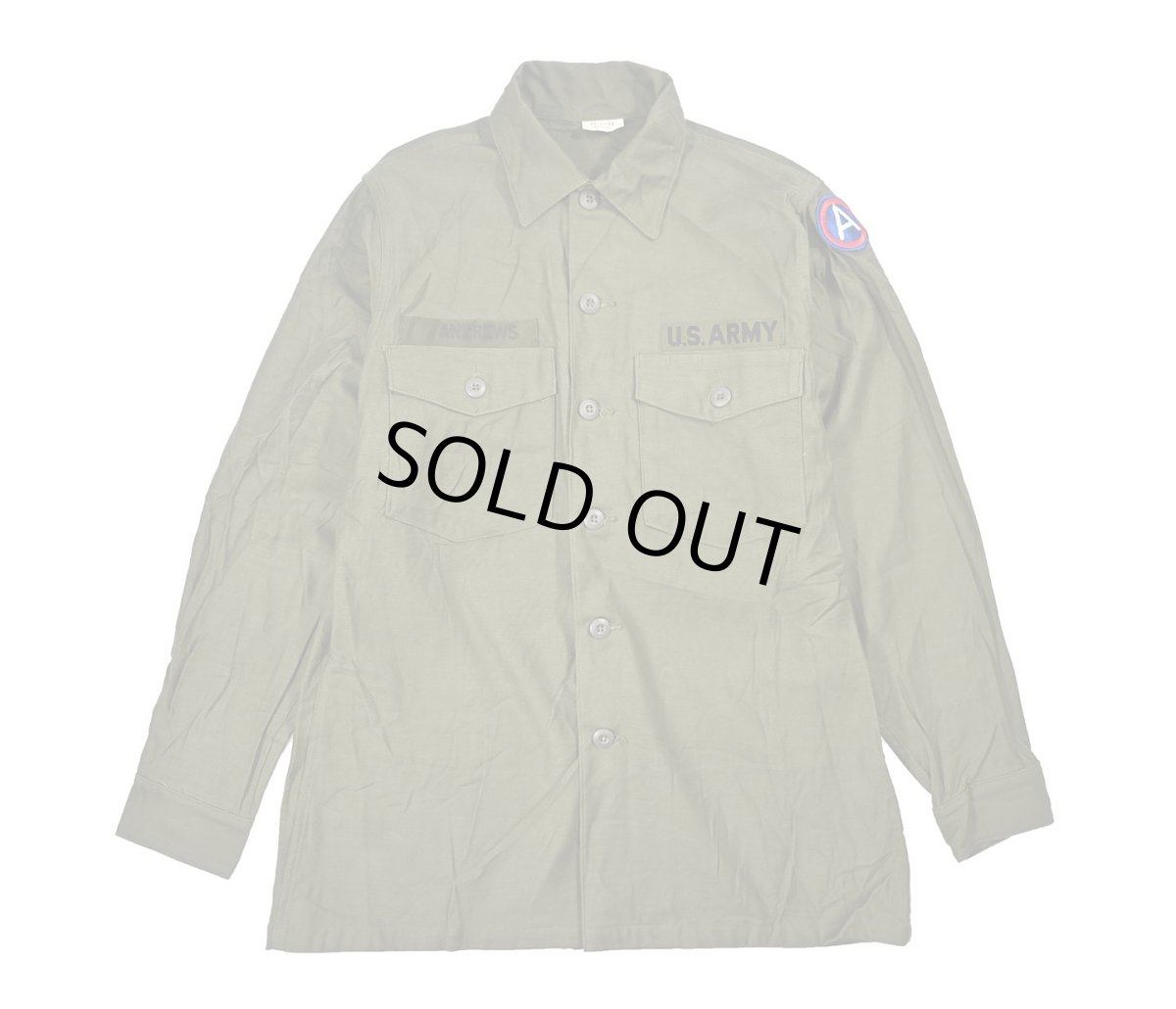 画像1: Deadstock Us Military Cotton Sateen OG-107 Utility Shirt (1)