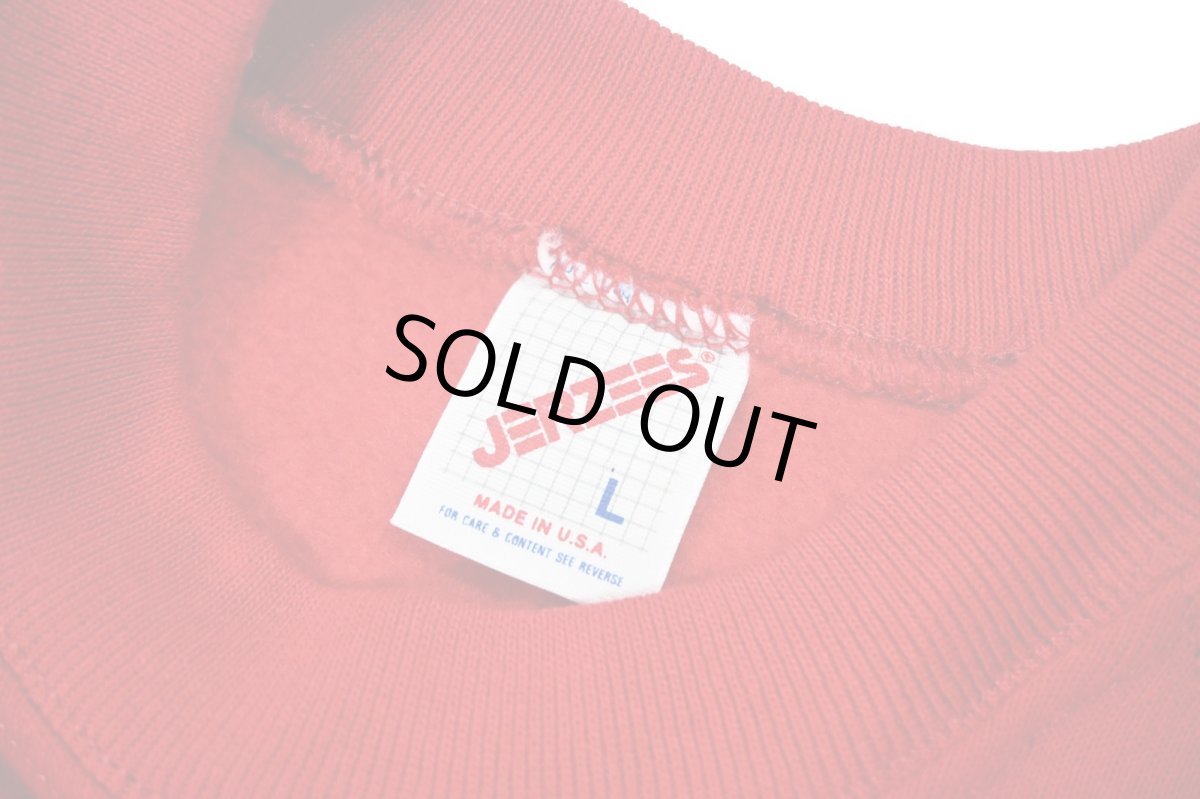 画像4: Deadstock Jerzees Raglan Sleeve Blank Sweat Shirt Red made in USA (4)
