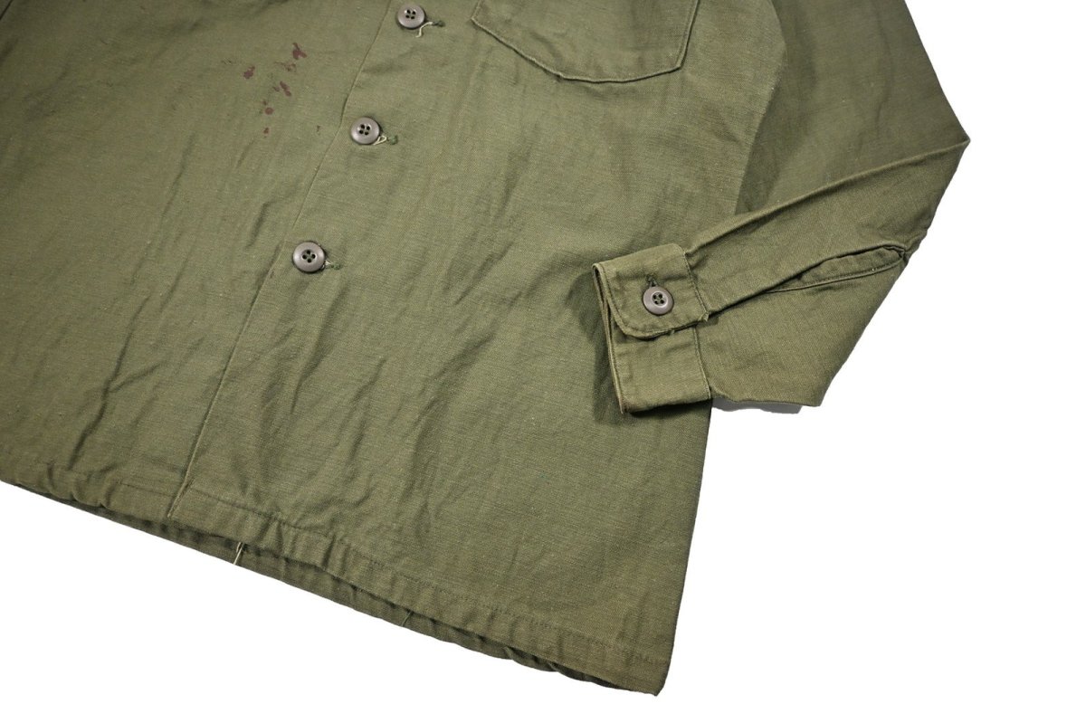 画像3: Used Us Military Cotton Sateen OG-107 Utility Shirt (3)