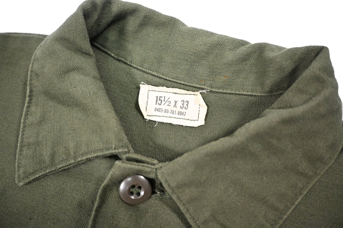 画像4: Used Us Military Cotton Sateen OG-107 Utility Shirt (4)
