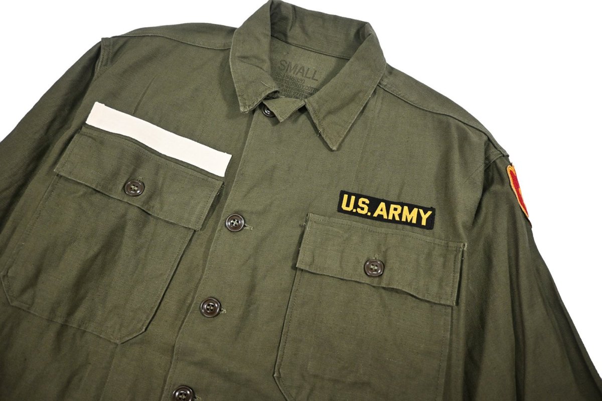 画像2: Used Us Military Cotton Sateen OG-107 Utility Shirt (2)