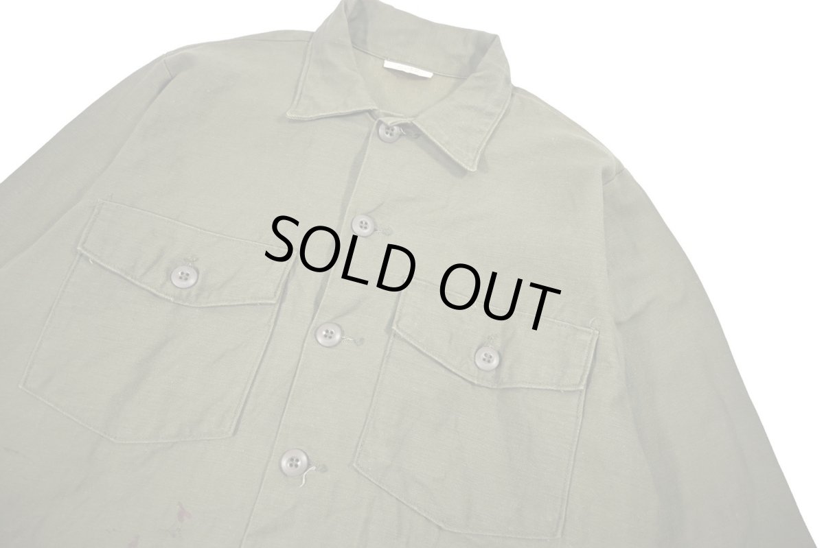 画像2: Used Us Military Cotton Sateen OG-107 Utility Shirt (2)
