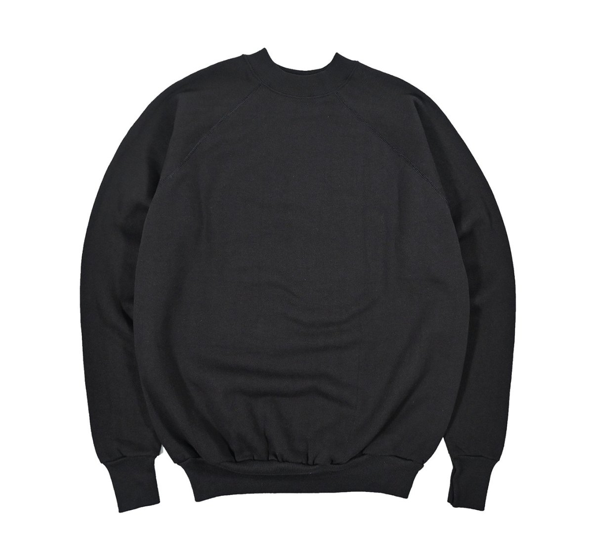 画像1: Deadstock Raglan Sleeve Blank Sweat Shirt Black (1)