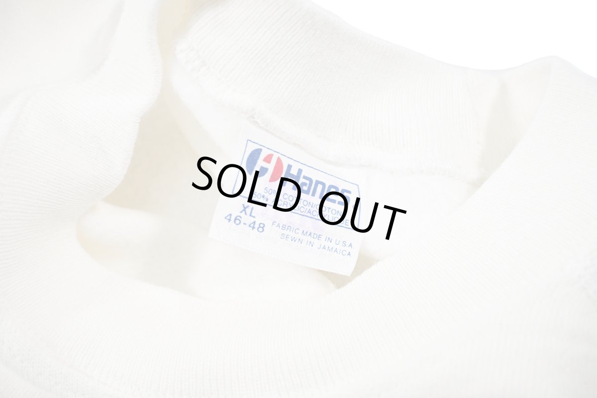 画像4: Deadstock Hanes Raglan Sleeve Blank Sweat Shirt White made in USA (4)