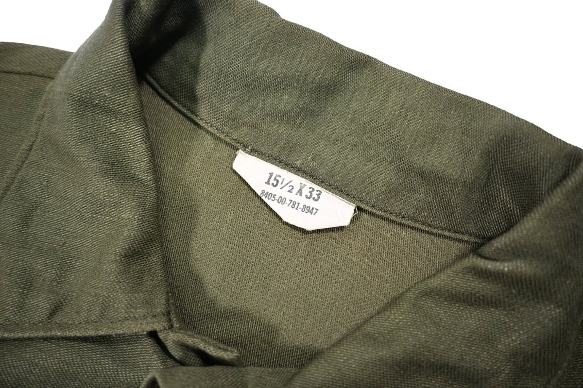画像4: Used Us Military Cotton Sateen OG-107 Utility Shirt (4)