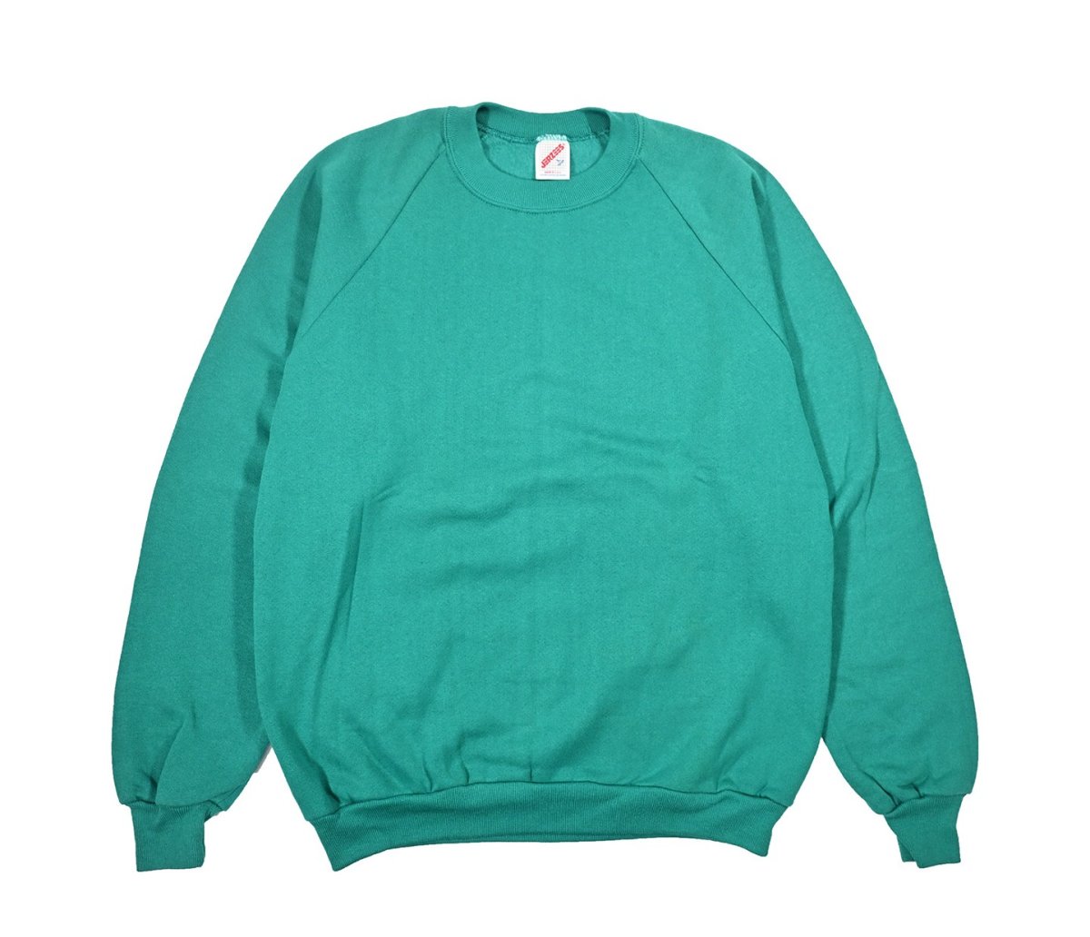 画像1: Deadstock Jerzees Raglan Sleeve Blank Sweat Shirt Jade made in USA (1)