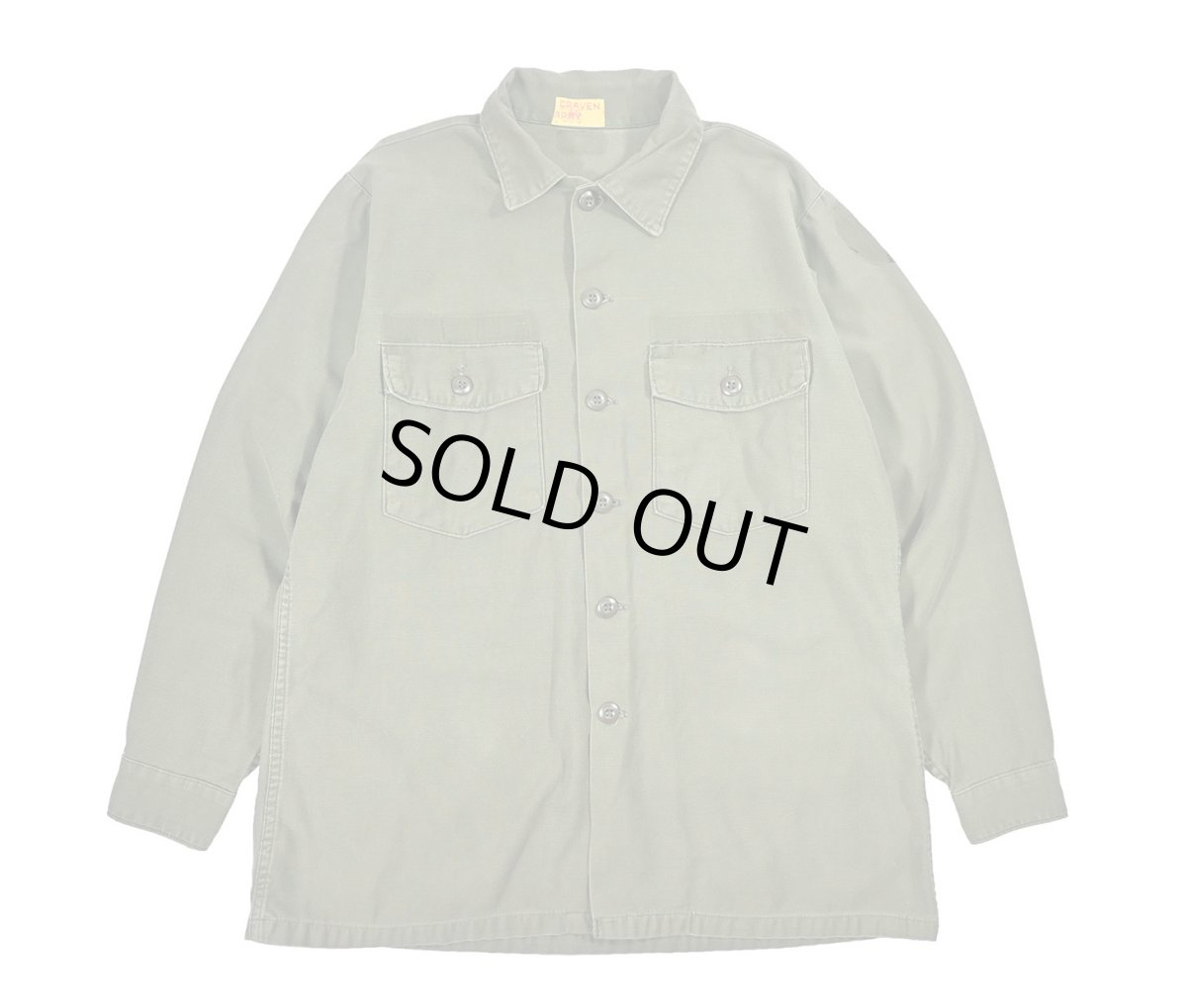 画像1: Used Us Military Cotton Sateen OG-107 Utility Shirt (1)