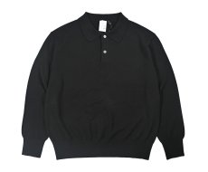 画像1: DAMAGE DONE High Gauge Merino Wool Knit Polo Black (1)