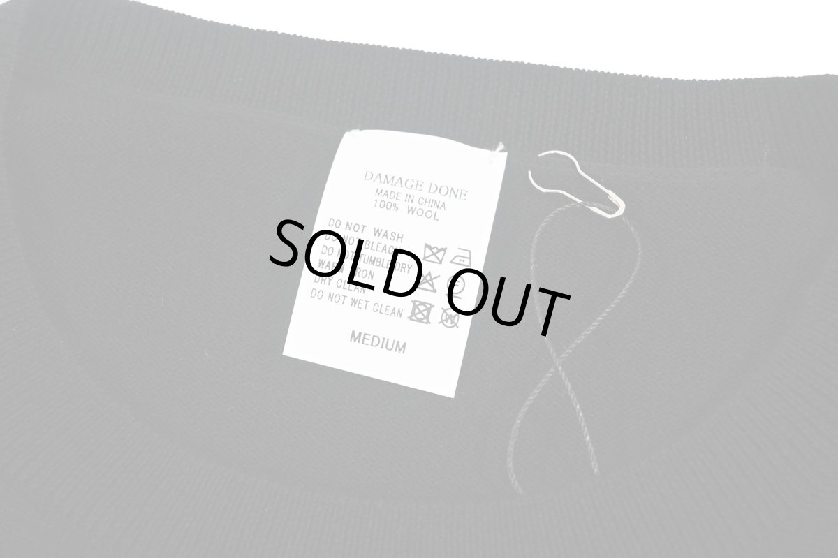 画像4: DAMAGE DONE High Gauge Merino Wool Knit Crew Black (4)