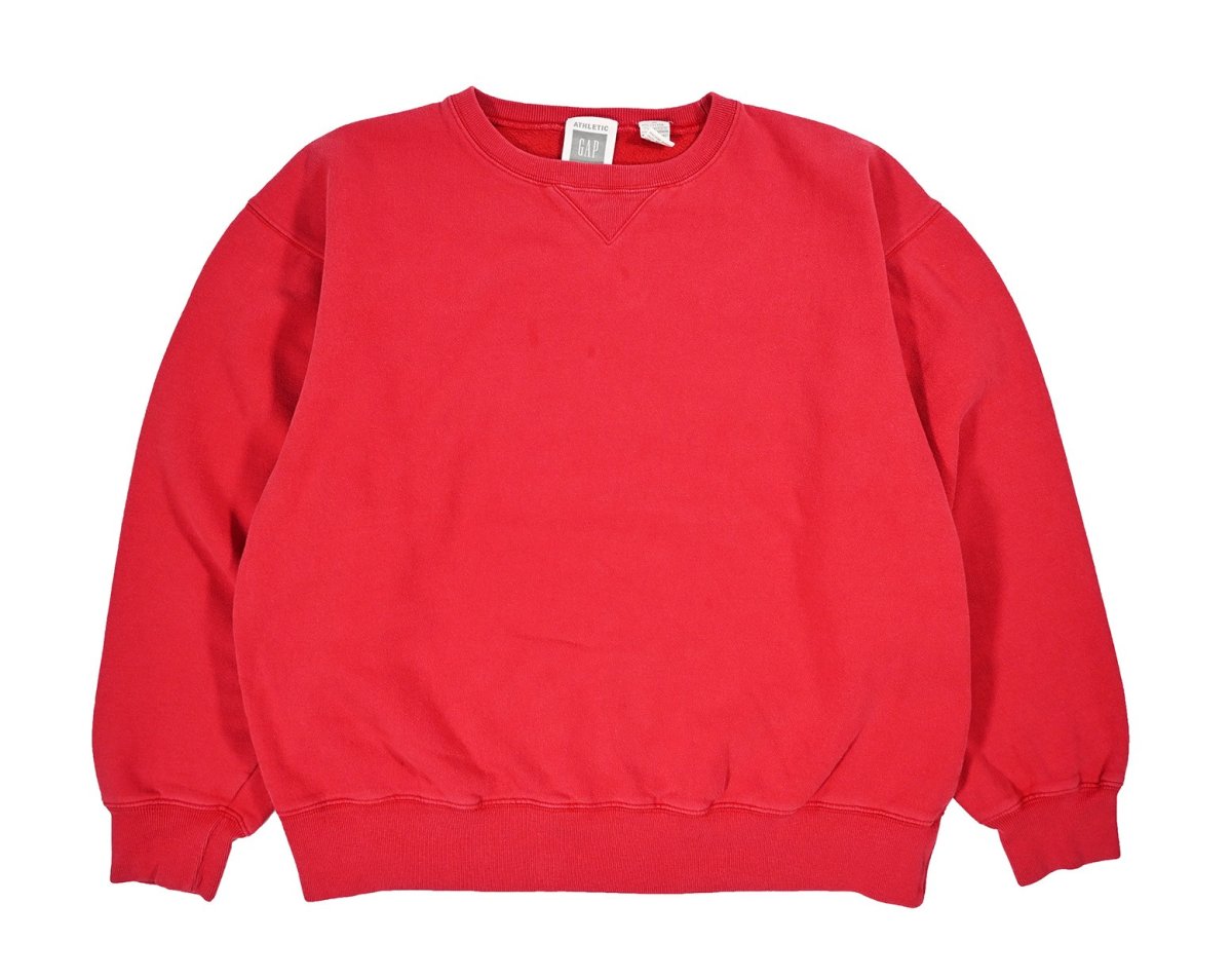 画像1: Used Gap Blank Sweat Shirt Red (1)