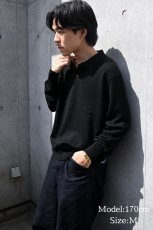 画像6: DAMAGE DONE High Gauge Merino Wool Knit Polo Black (6)