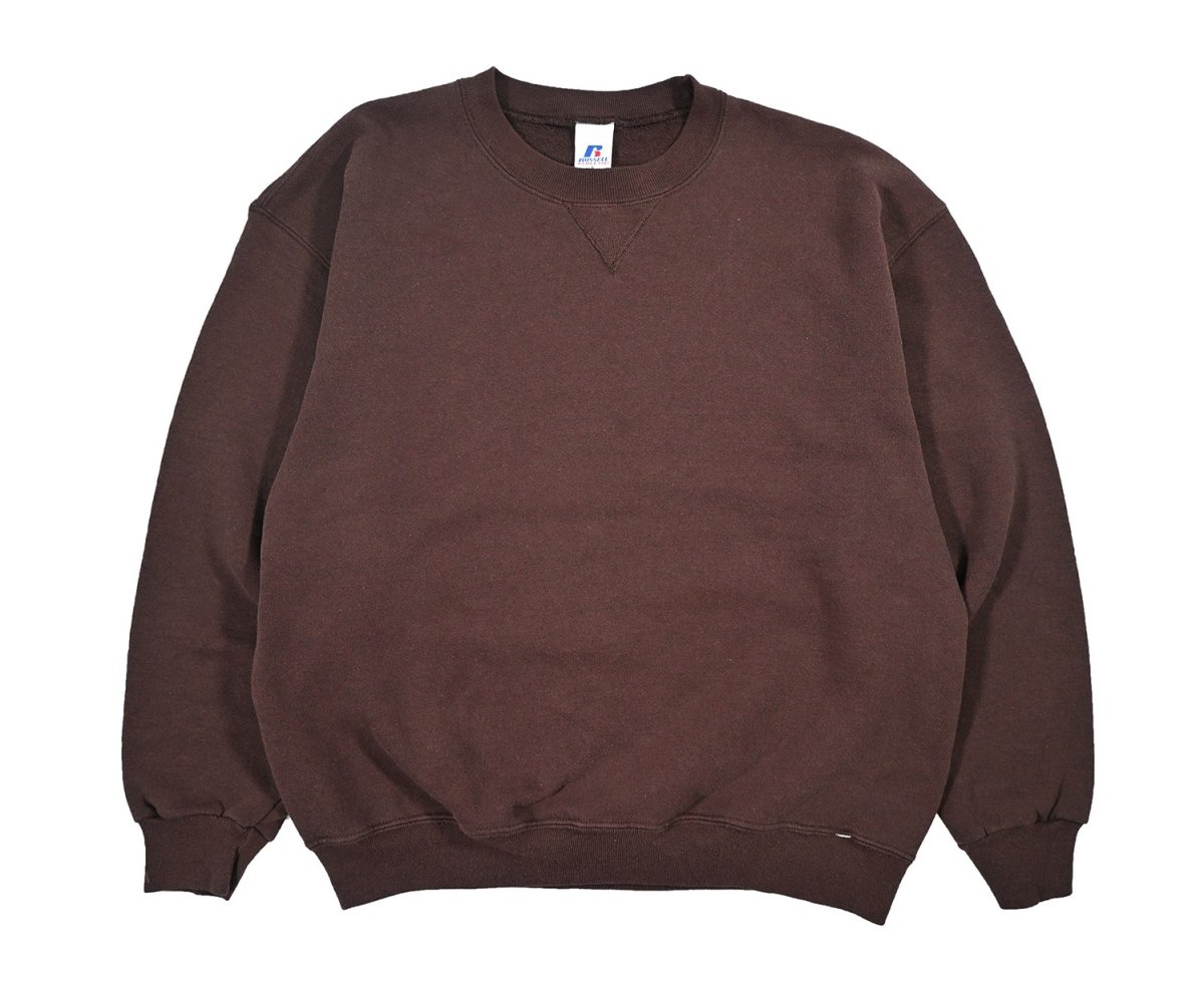 画像1: Used Russell Athletic Blank Sweat Shirt Brown (1)