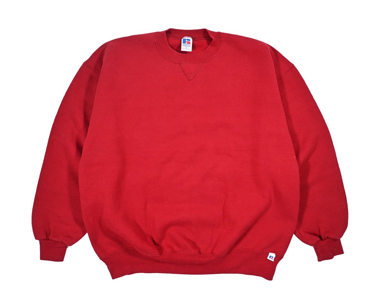 画像1: Used Russell Athletic Blank Sweat Shirt Burgundy made in USA (1)