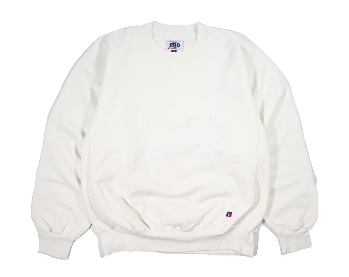 画像1: Used Russell Athletic Blank Sweat Shirt White made in USA (1)