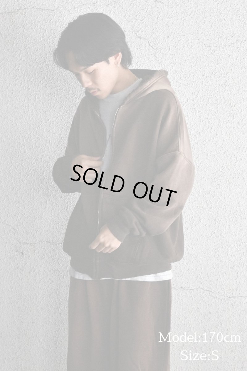 画像6: MOOJI MOOJI US Oversize Zip Up Hoodie Aged Brown (6)