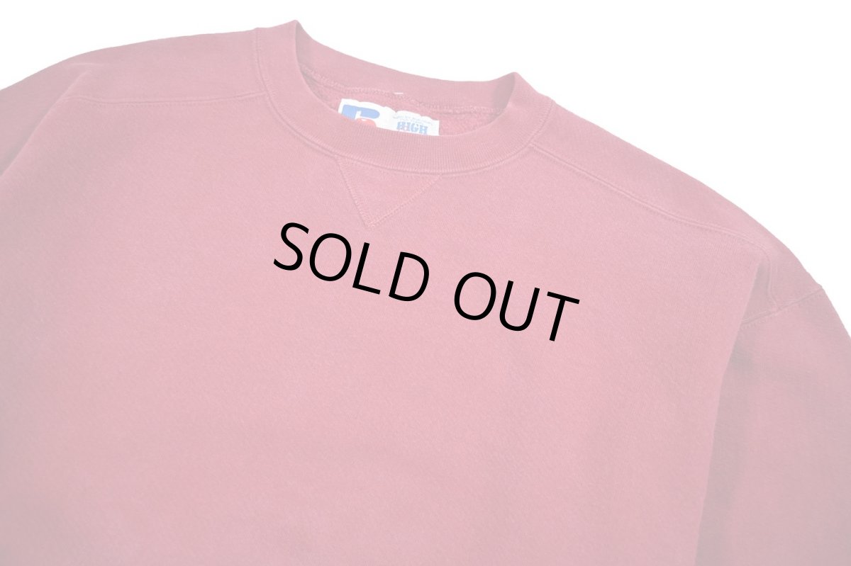 画像2: Used Russell Athletic Blank Sweat Shirt Burgundy made in USA (2)