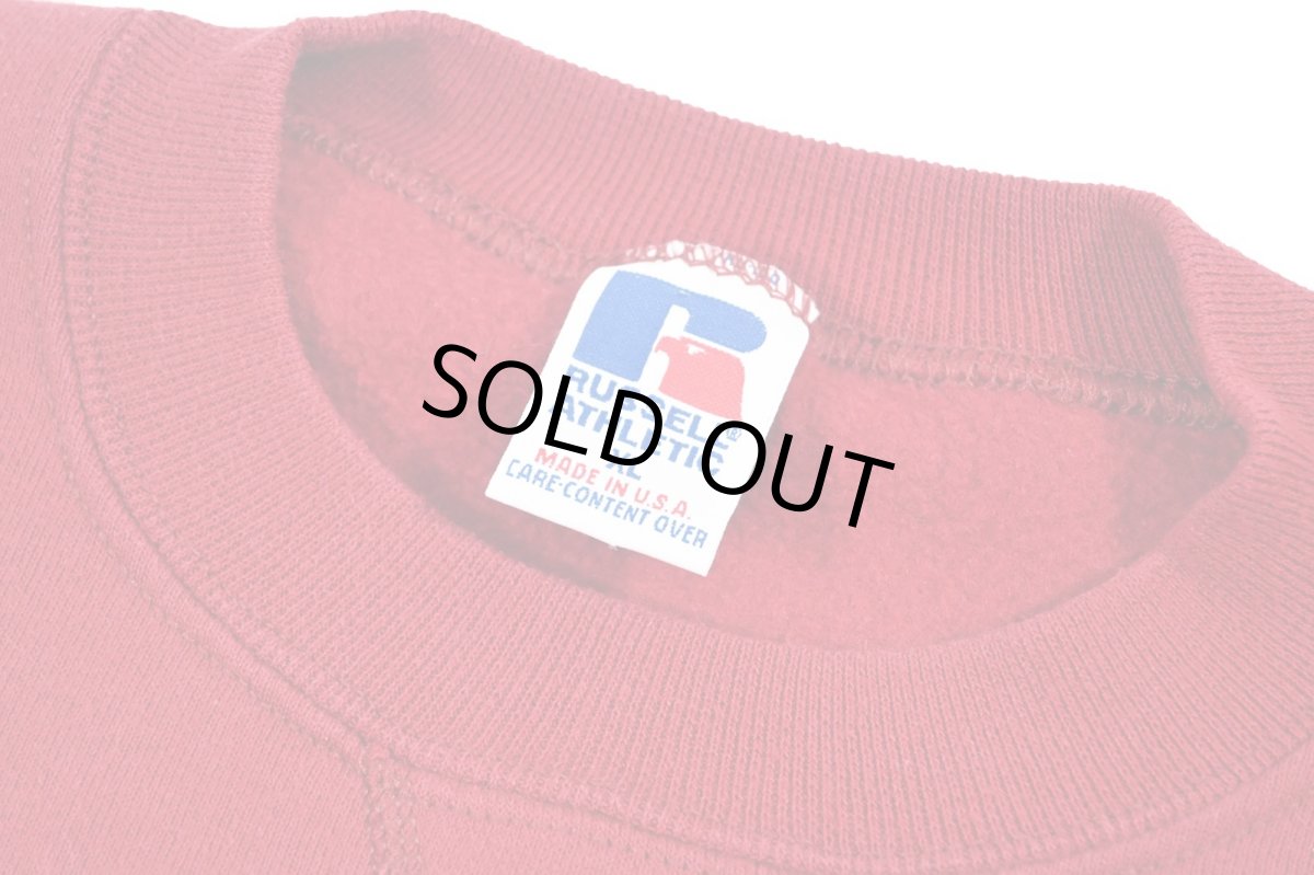 画像4: Used Russell Athletic Blank Sweat Shirt Burgundy made in USA (4)