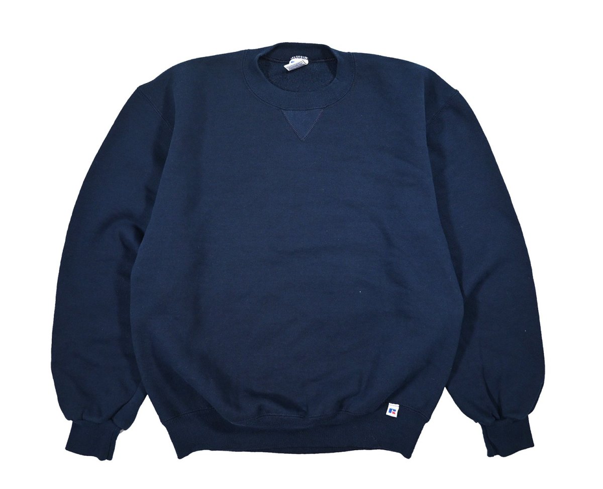 画像1: Used Russell Athletic Blank Sweat Shirt Navy made in USA (1)