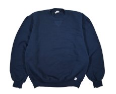 画像1: Used Russell Athletic Blank Sweat Shirt Navy made in USA (1)