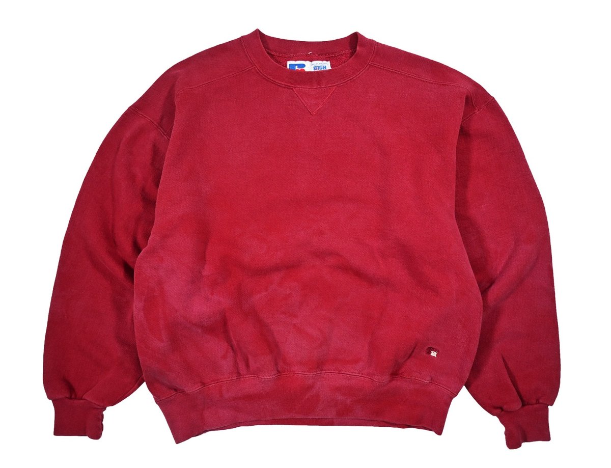 画像1: Used Russell Athletic Blank Sweat Shirt Burgundy made in USA (1)