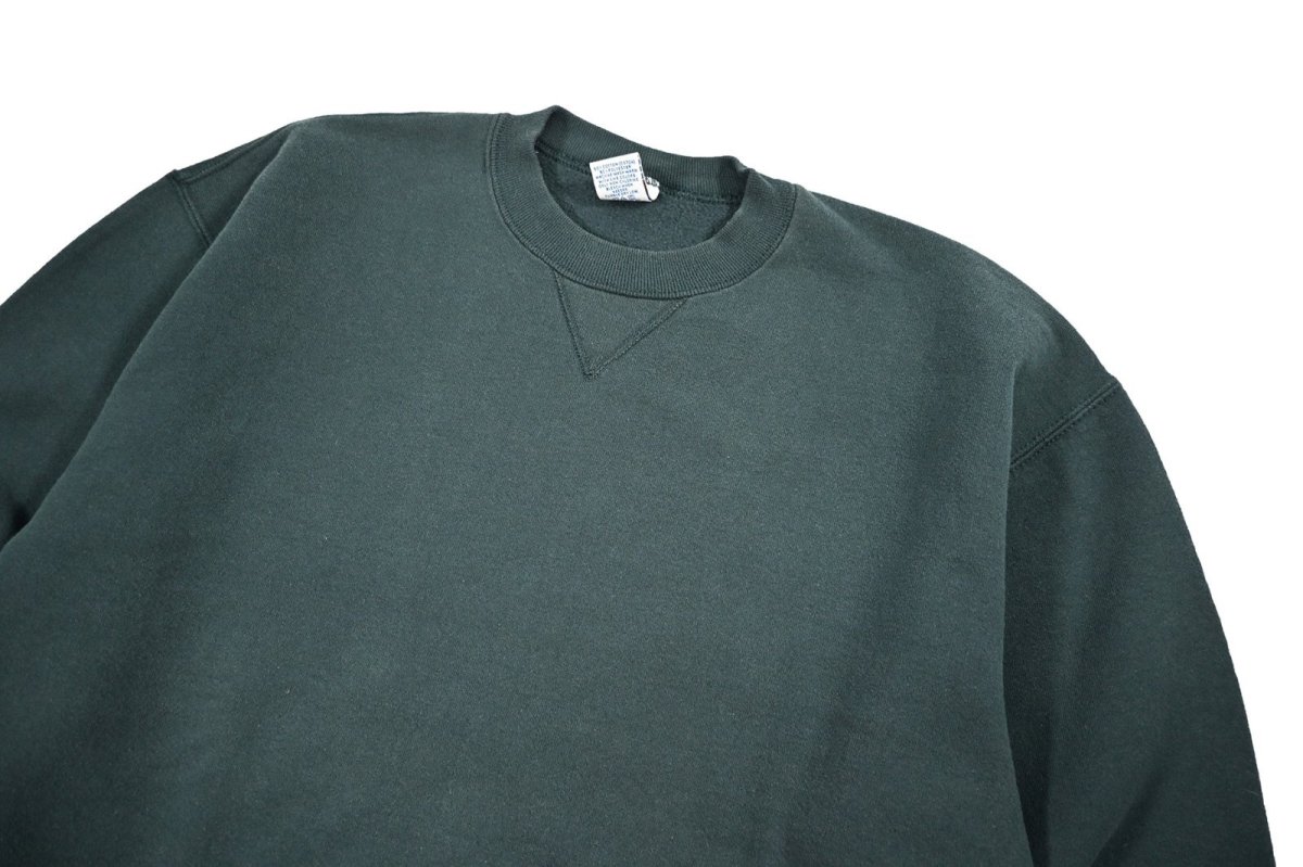 画像2: Used Russell Athletic Blank Sweat Shirt Moss made in USA (2)