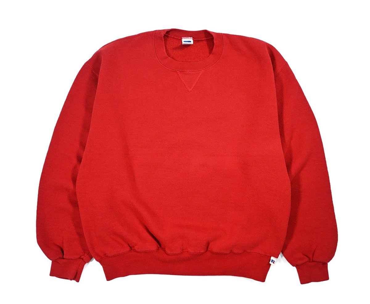 画像1: Used Russell Athletic Blank Sweat Shirt Red (1)