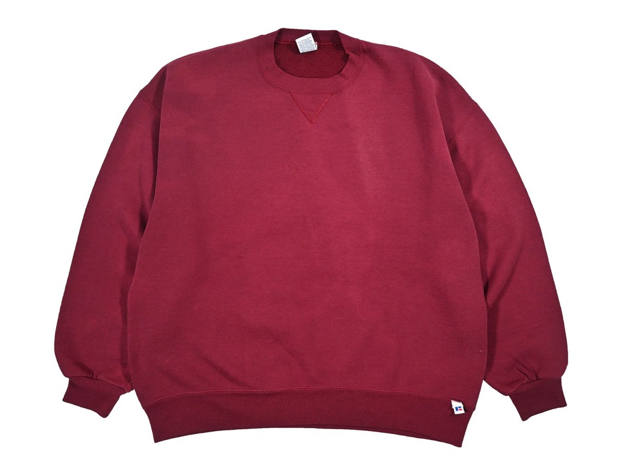 画像1: Used Russell Athletic Blank Sweat Shirt Burgundy made in USA (1)