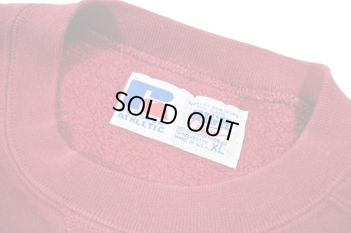 画像4: Used Russell Athletic Blank Sweat Shirt Burgundy made in USA (4)