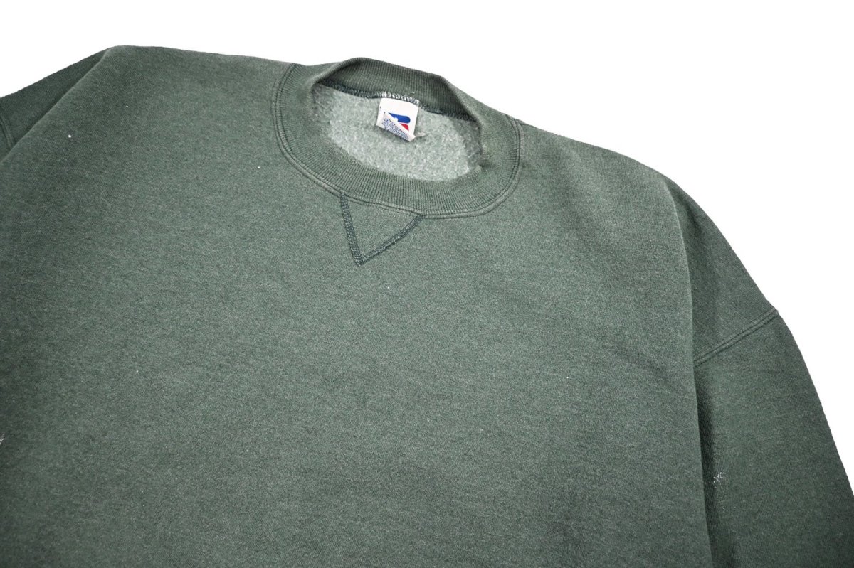 画像2: Used Russell Athletic Blank Sweat Shirt Green made in USA (2)