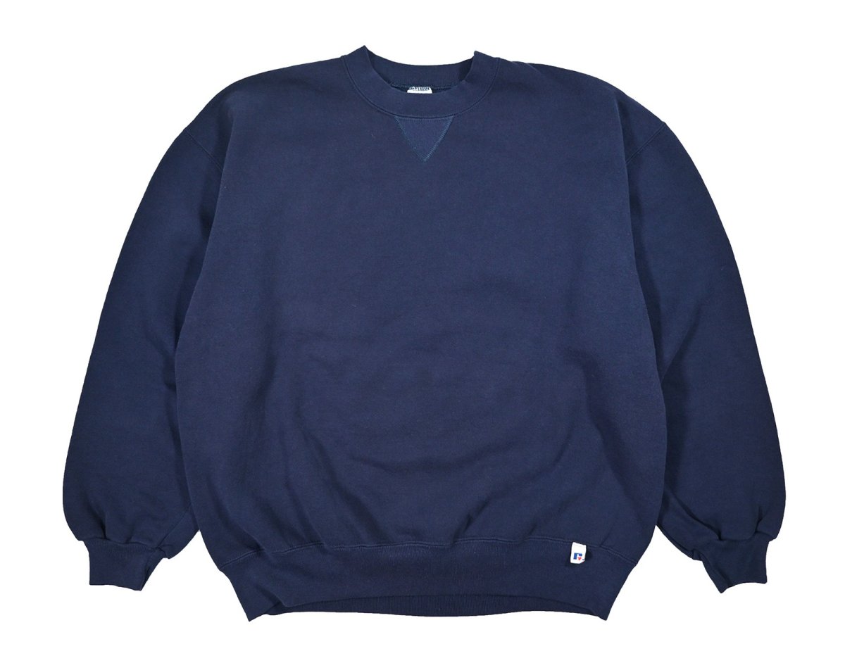 画像1: Used Russell Athletic Blank Sweat Shirt Navy made in USA (1)