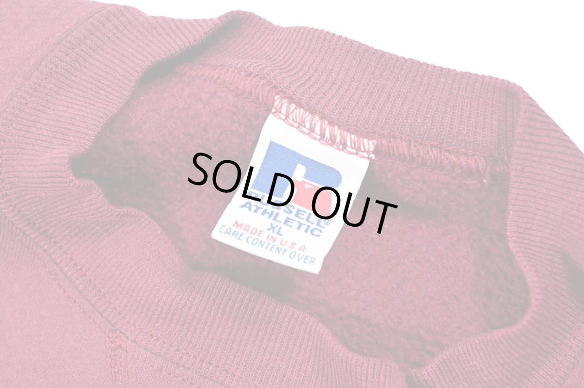 画像4: Used Russell Athletic Blank Sweat Shirt Burgundy made in USA (4)