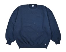 画像1: Used Russell Athletic Blank Sweat Shirt Navy made in USA (1)