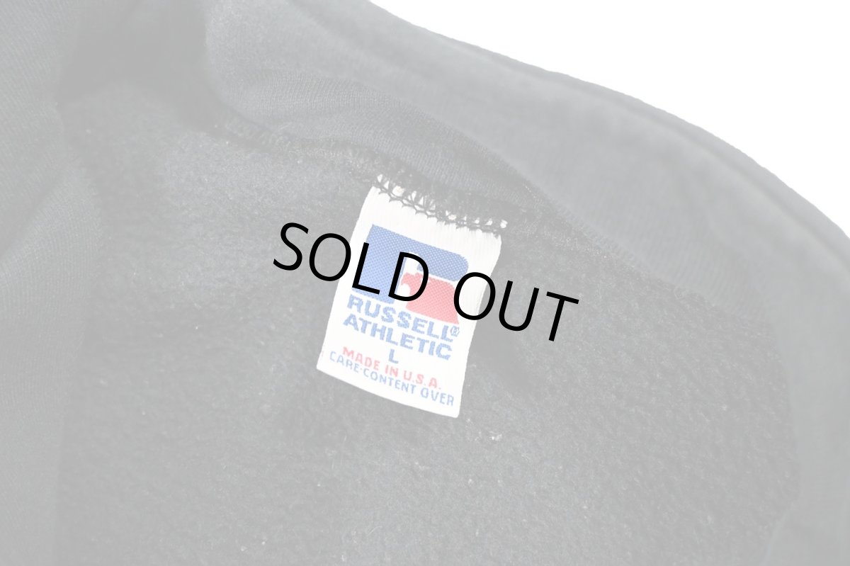 画像4: Used Russell Athletic Blank Quarter Zip Sweat Shirt Black made in USA (4)