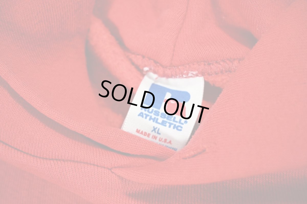 画像4: Used Russell Athletic Blank Sweat Hoodie Red made in USA (4)