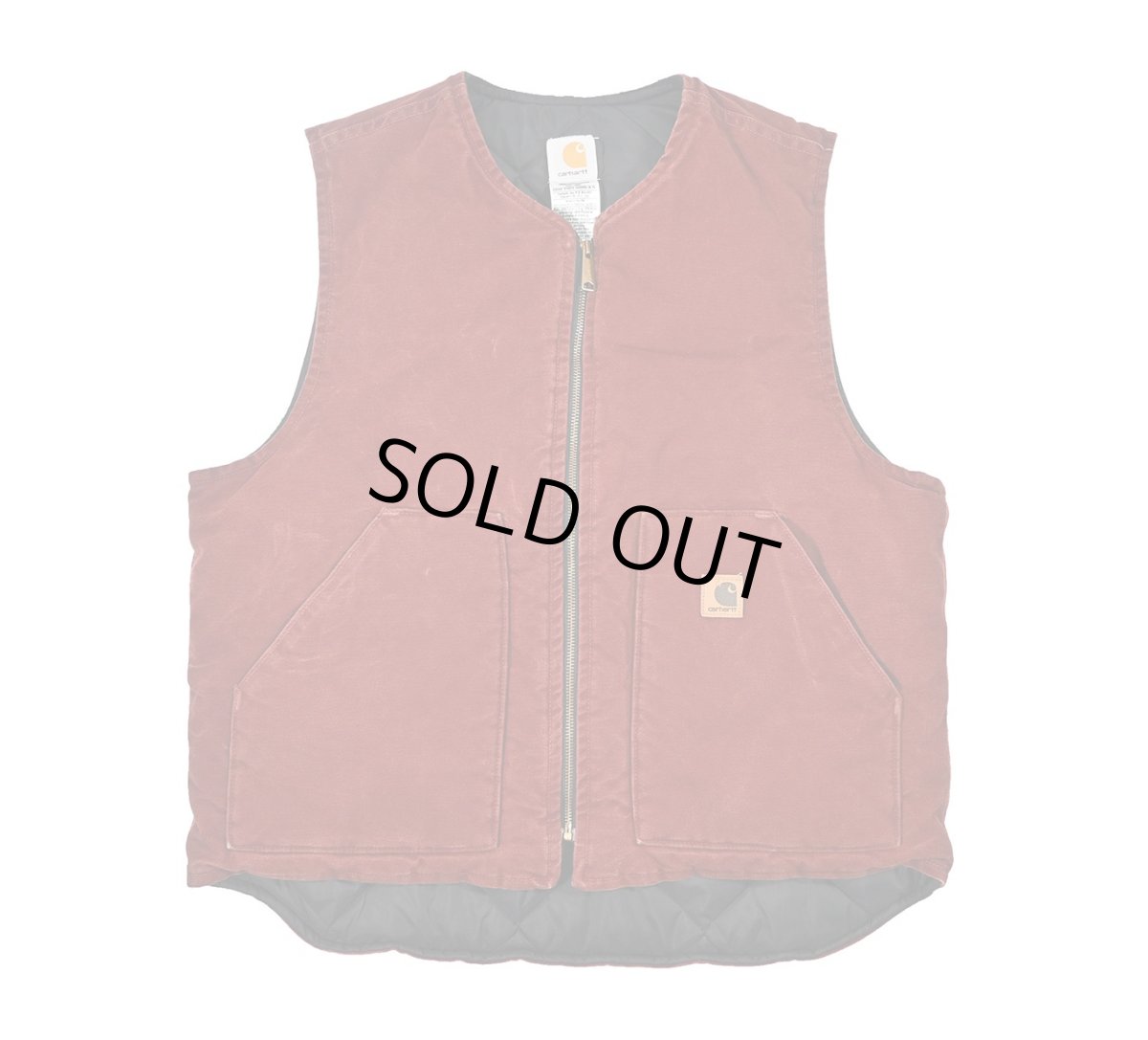 画像1: Used Carhartt Duck Vest Clay made in USA (1)