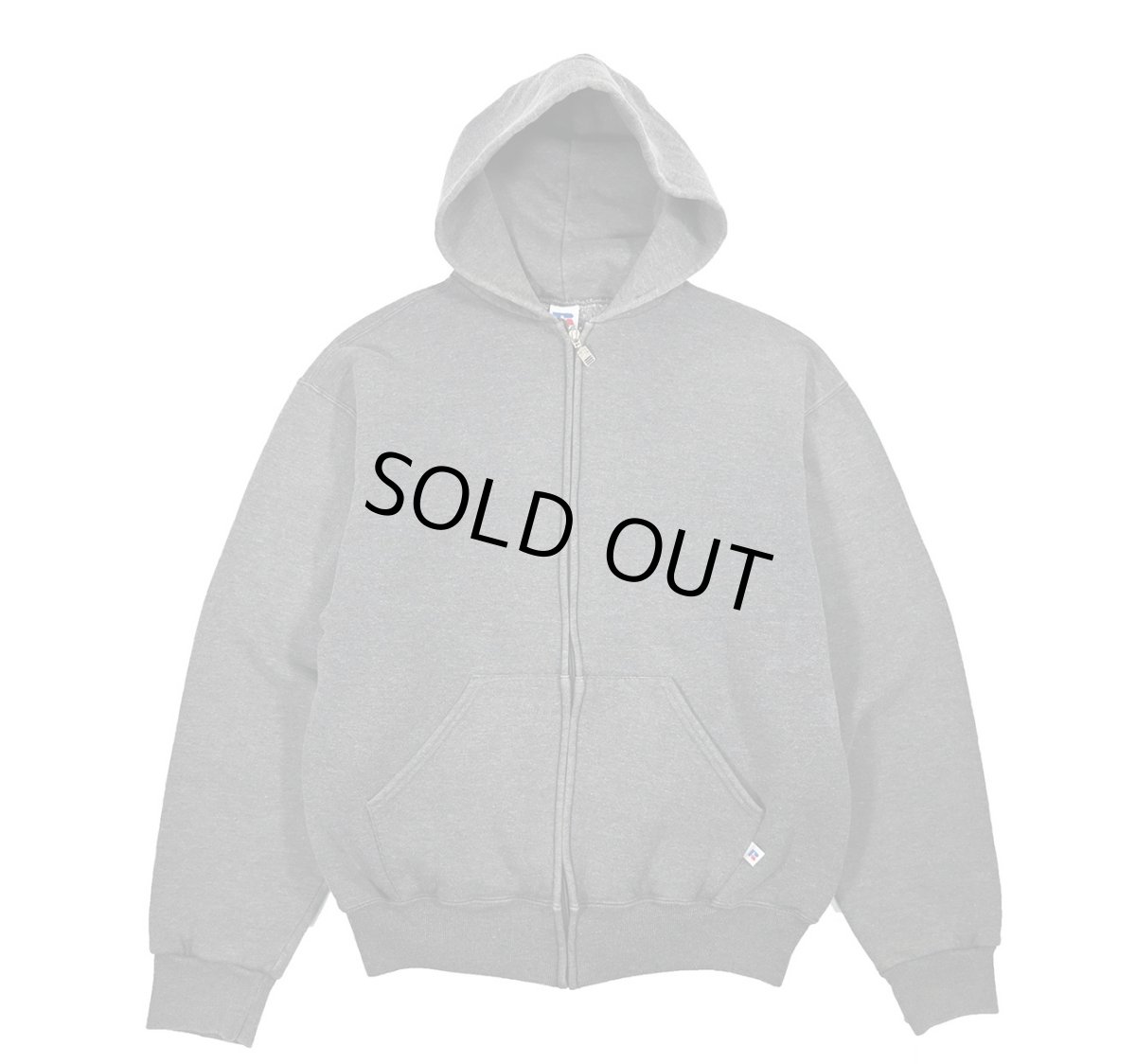画像1: Used Russell Athletic Blank Zip Sweat Hoodie Charcoal (1)