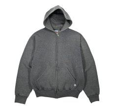 画像1: Used Russell Athletic Blank Zip Sweat Hoodie Charcoal (1)