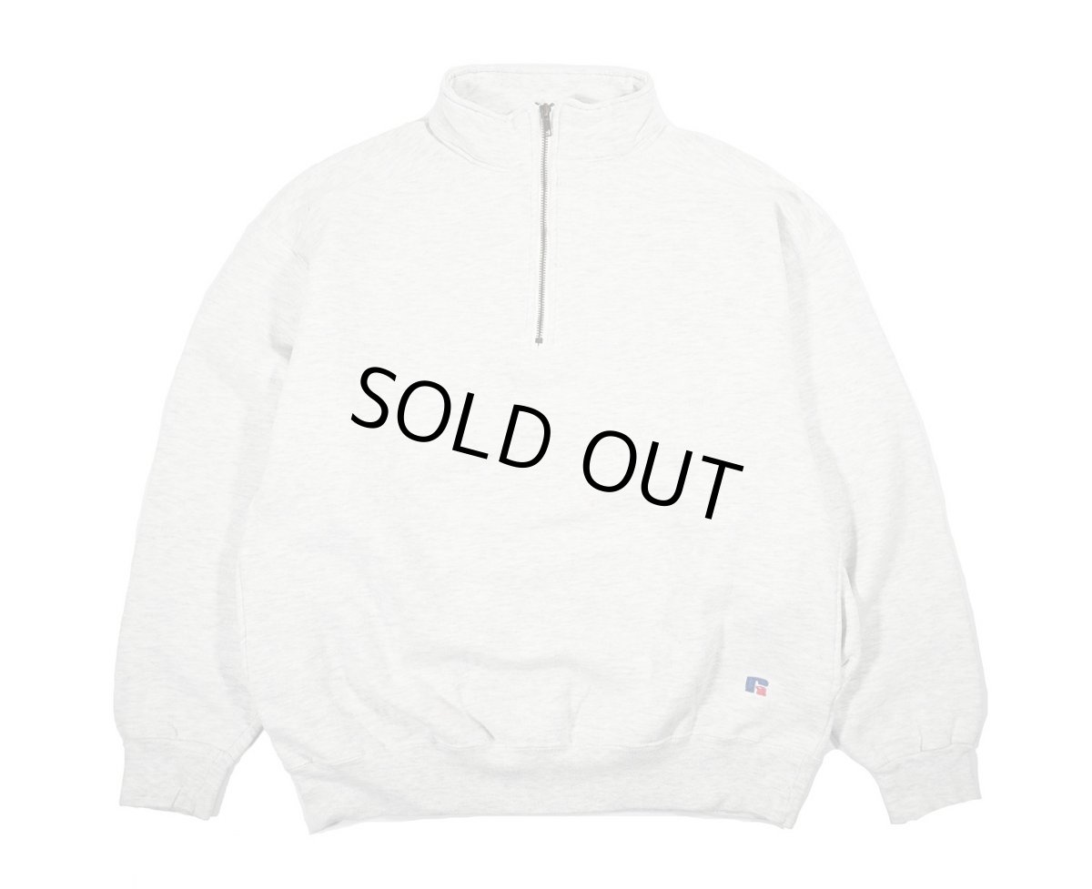 画像1: Used Russell Athletic Blank Quarter Zip Sweat Shirt Ash made in USA (1)