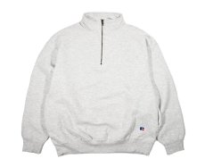 画像1: Used Russell Athletic Blank Quarter Zip Sweat Shirt Ash made in USA (1)