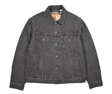 画像1: Levi's Flannel Lined Denim Trucker Jacket Vintage Fit Black リーバイス (1)