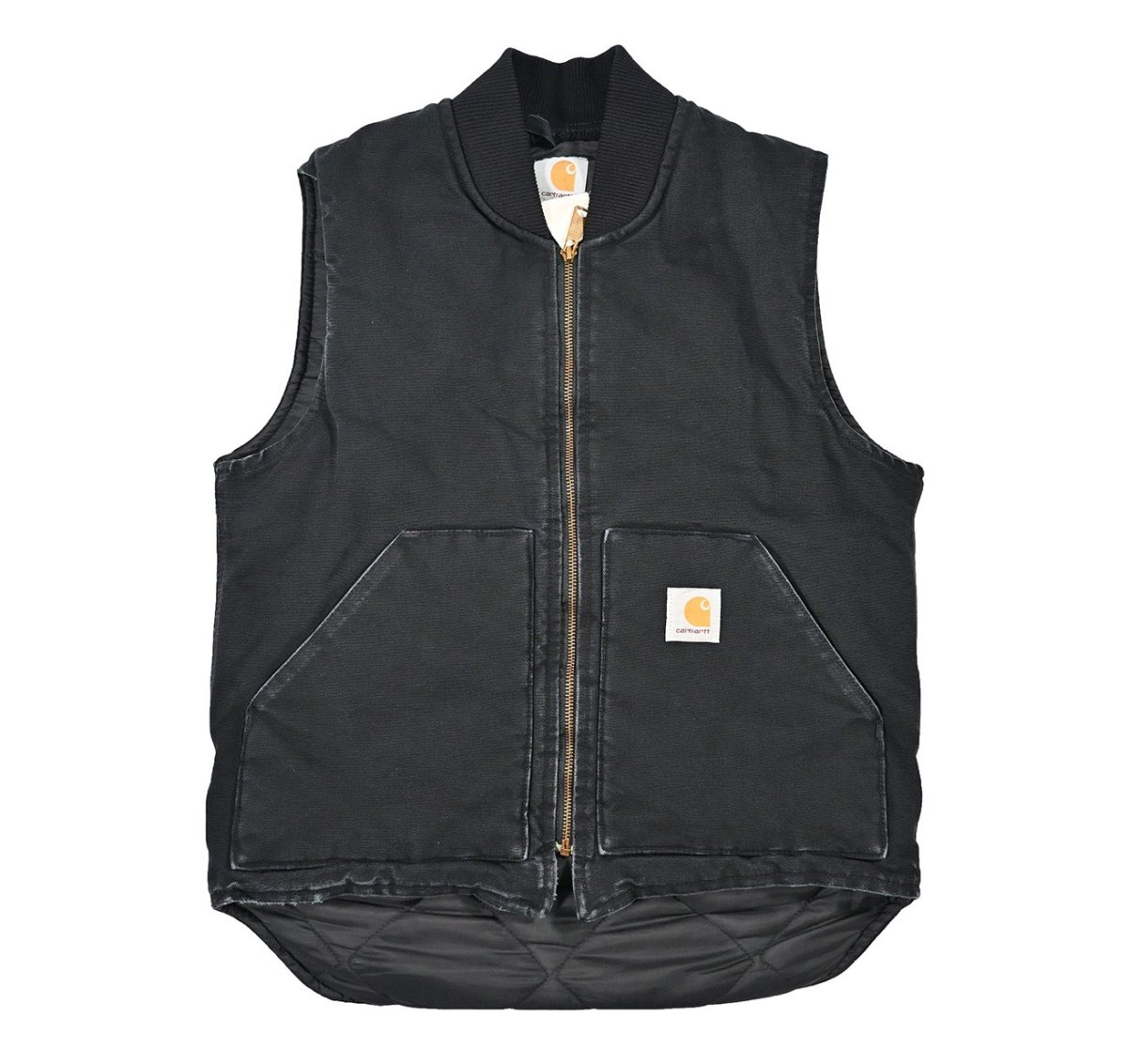 画像1: Used Carhartt Duck Vest Black (1)