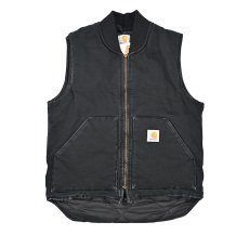 画像1: Used Carhartt Duck Vest Black (1)